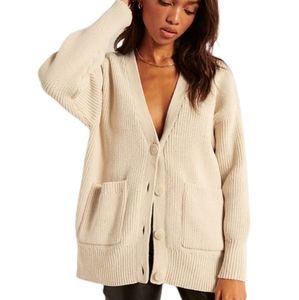 Abercrombie & Fitch Cream Cardigan Sweater